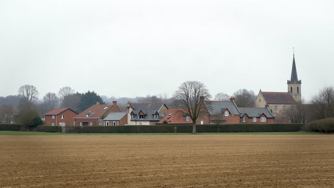 Village ancien de Dury sur le plateau dominant la vallée de la Somme