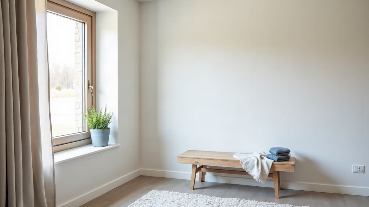 Plafond suspendu en plaques de plâtre fini, prêt à recevoir des spots